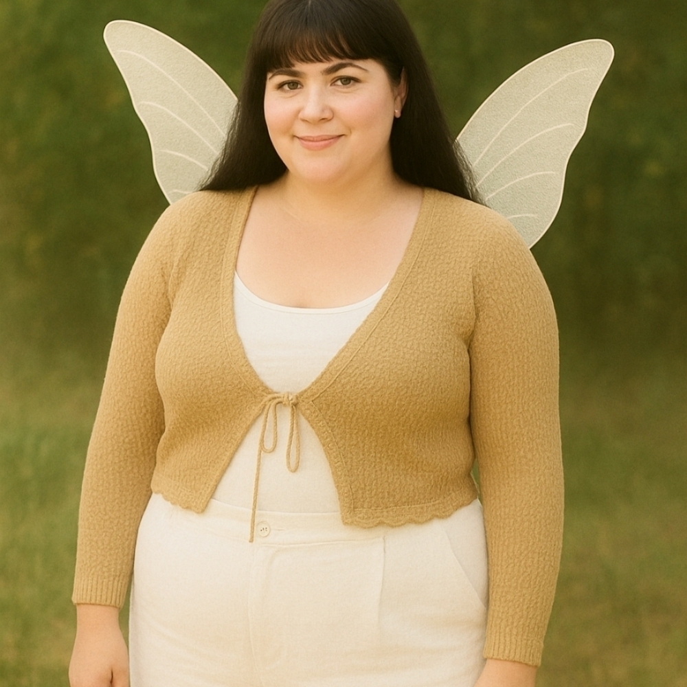 Cottagecore Fairy 2XL Cardigan Sweater Crochet Textured Knitwear